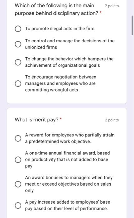 2 points Which of the following is the main