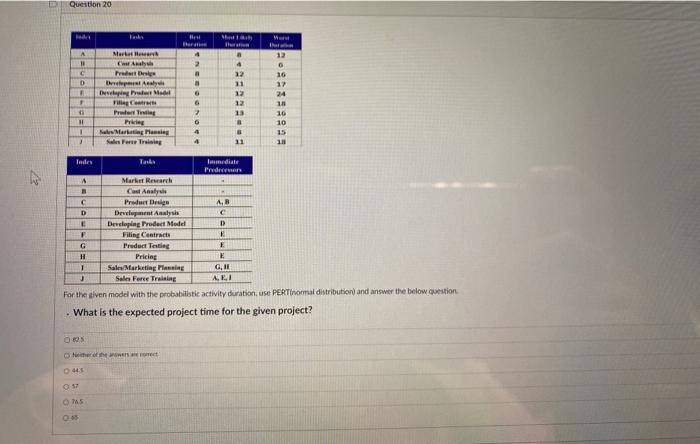 Question 20 Test Muru A 12 2 C D Marbete CA Pry