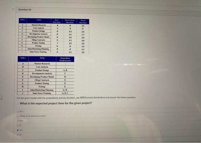 Question 20 Test Muru A 12 2 C D Marbete CA Pry