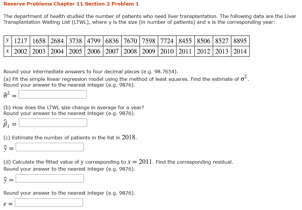 Reserve Problems Chapter 11 Section 2 Problem 1