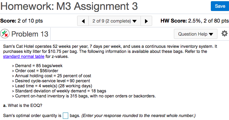 Homework: M3 Assignment 3 Problem 13 Problem 14