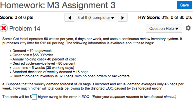 Homework: M3 Assignment 3 Problem 13 Problem 14