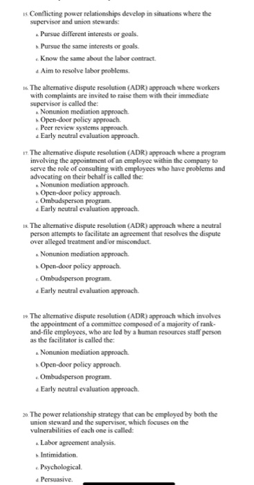 15 Conflicting power relationships develop in