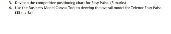 3. Develop the competitive positioning chart for