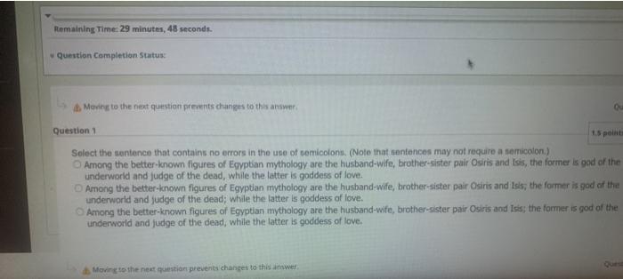 Remaining Time: 29 minutes, 48 seconds Question