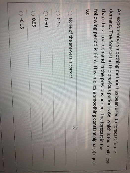 An exponential smoothing method has been used to