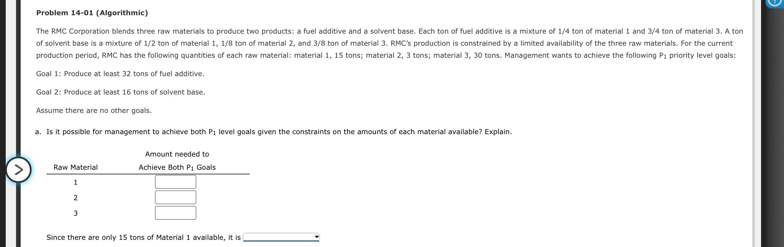 Problem 14-01 (Algorithmic) The RMC Corporation