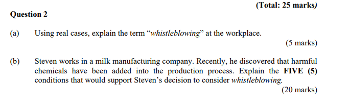 (Total: 25 marks) Question 2 (a) Using real