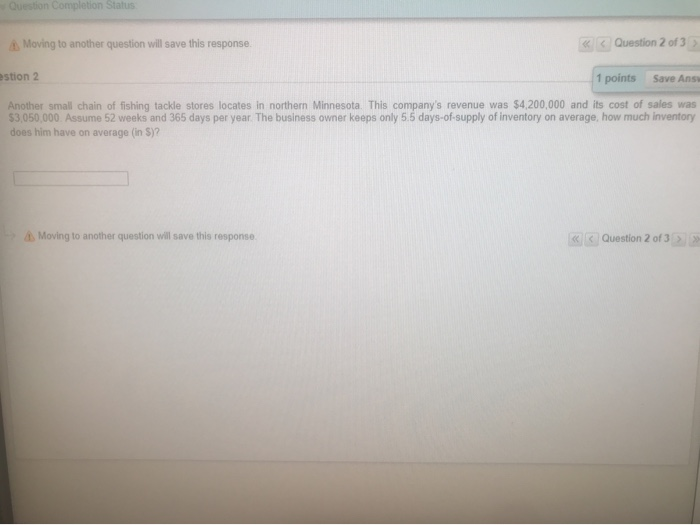 Question Completion Status Moving to another