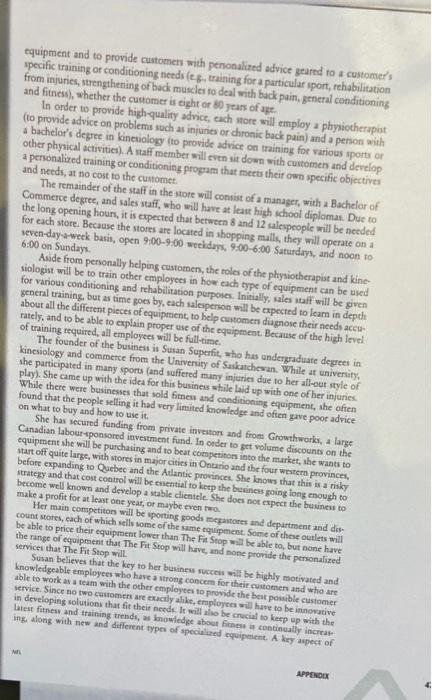 Read the "Fit Stop Ltd" case attached. Which