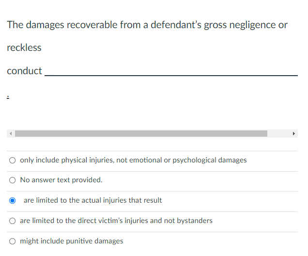 The damages recoverable from a defendant's gross