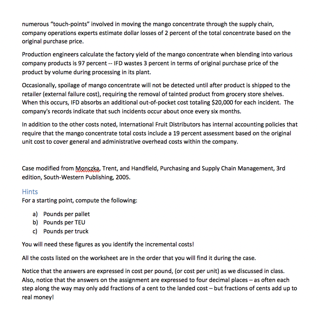 Total Landed Cost Joyce Johnson is a senior