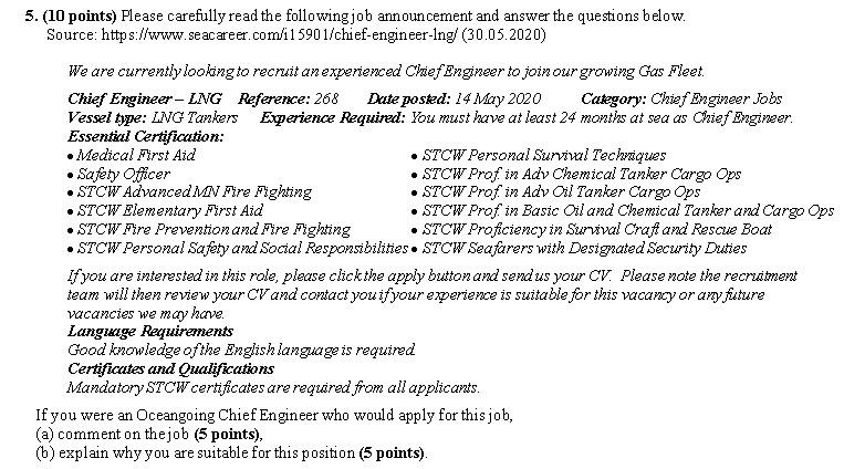 5. (10 points) Please carefully read the