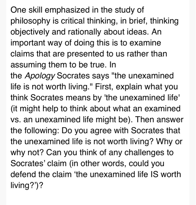 philosophy 1301 One skill emphasized in the study