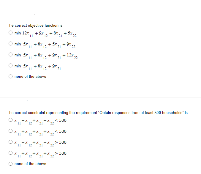 The correct objective function is