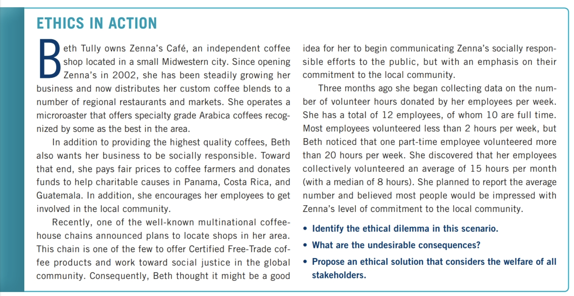 (a) What is the ethical dilemma? (b) What are the