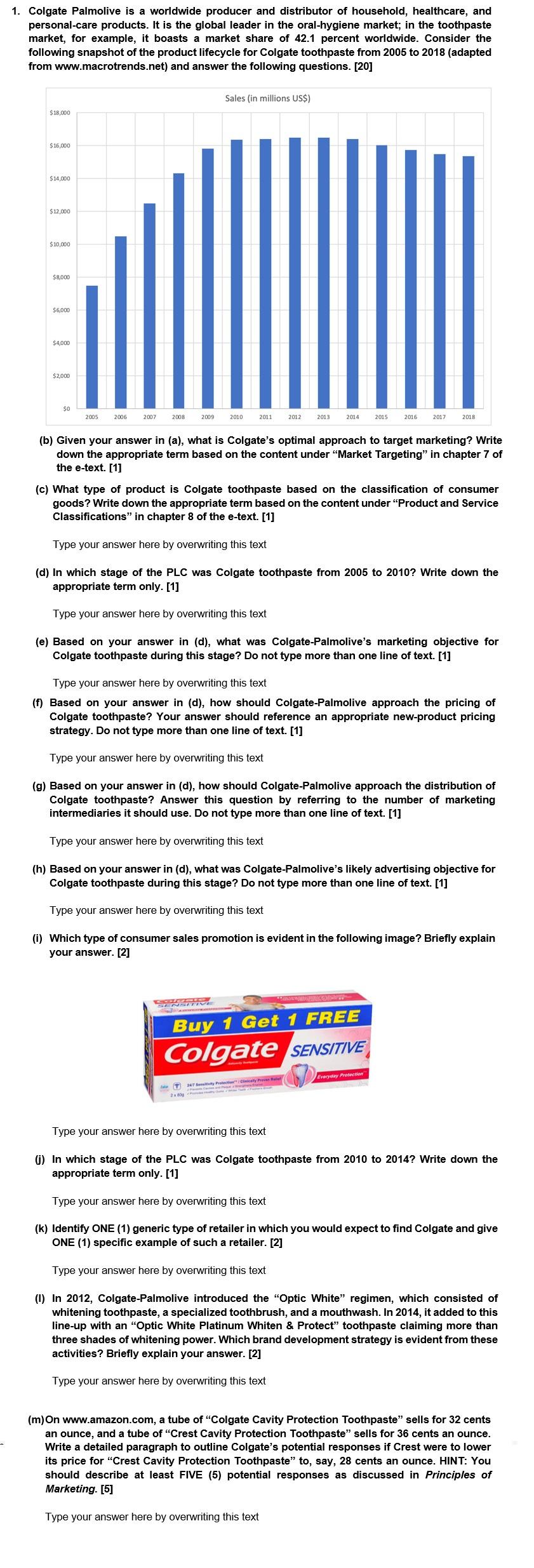 1. Colgate Palmolive is a worldwide producer and