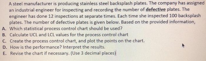 please show work A steel manufacturer is