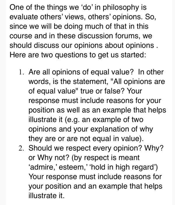 One of the things we 'do' in philosophy is