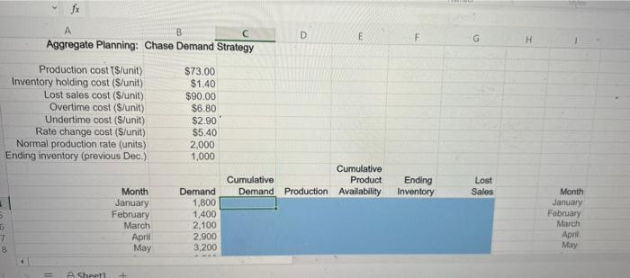 Video Excel Online Activity: Aggregate Planning -