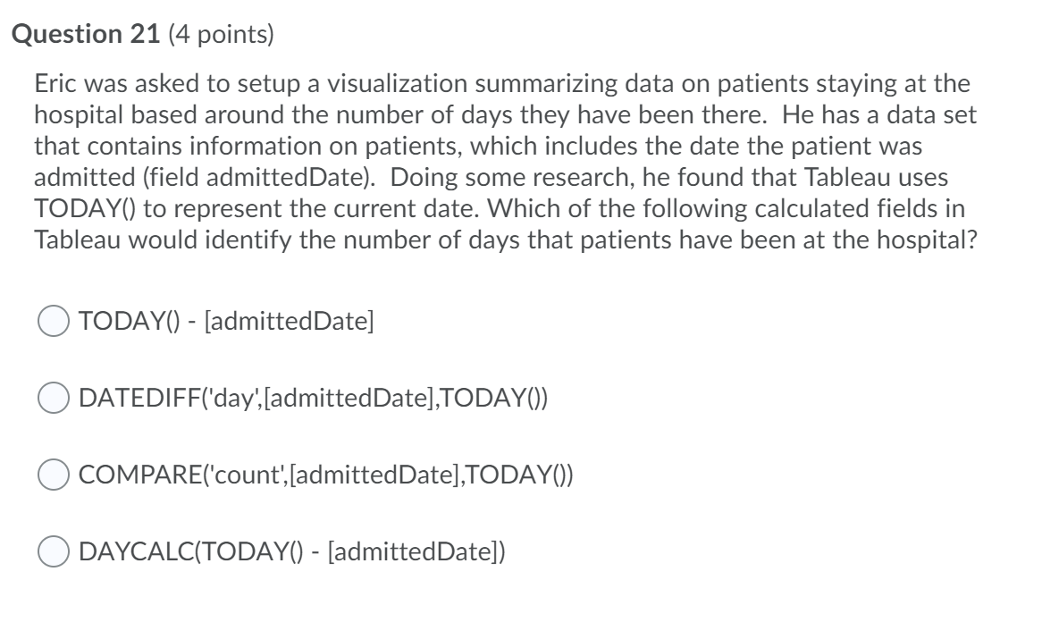 Question 21 (4 points) Eric was asked to setup a