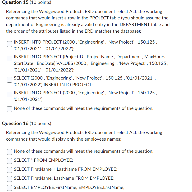 Question 13 (5 points) Select the line that