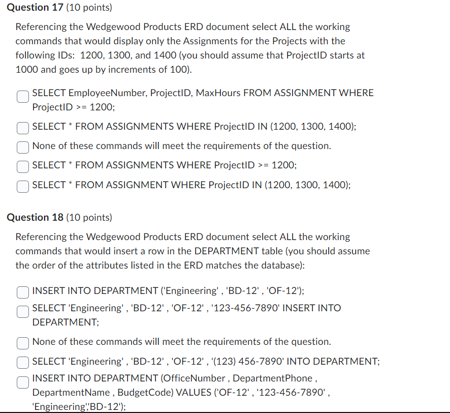 Question 13 (5 points) Select the line that