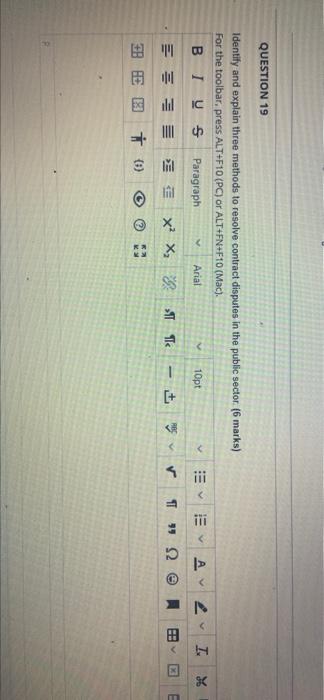 subject is labour relations QUESTION 19 Identify