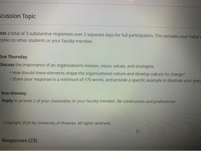 scussion Topic ost a total of 3 substantive