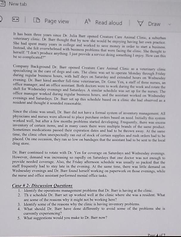 New tab 2 1 D Page view A Read aloud Draw It has