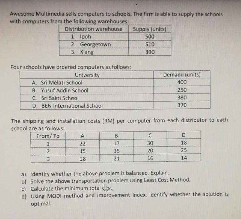 Only question d needs to be solved Awesome