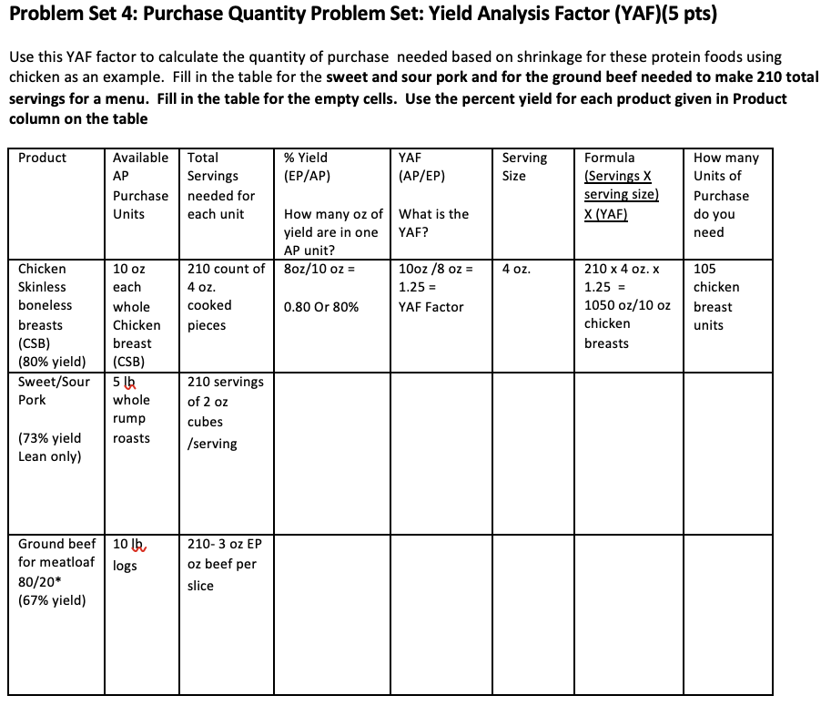 Problem Set 4: Purchase Quantity Problem Set: