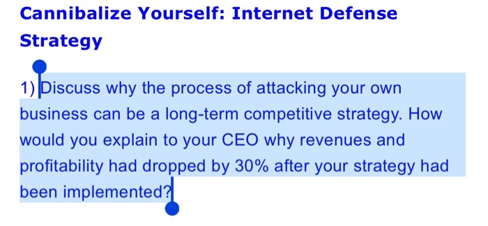 Cannibalize Yourself: Internet Defense Strategy