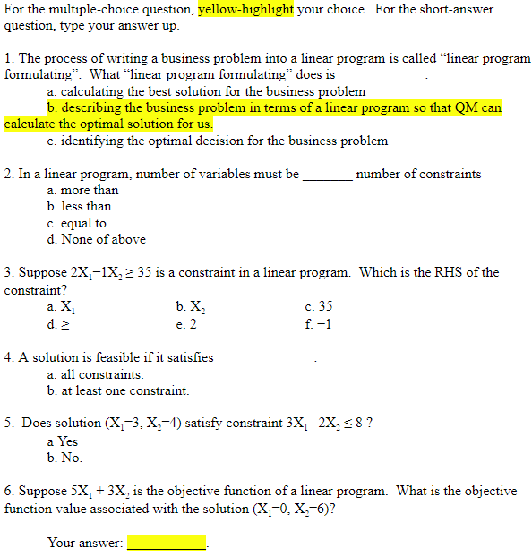 For the multiple-choice question,