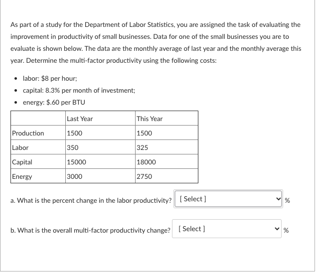 As part of a study for the Department of Labor