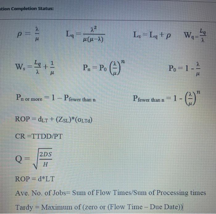 stion Completion Status: 2. 22 La Ls=Lq+p W, ht