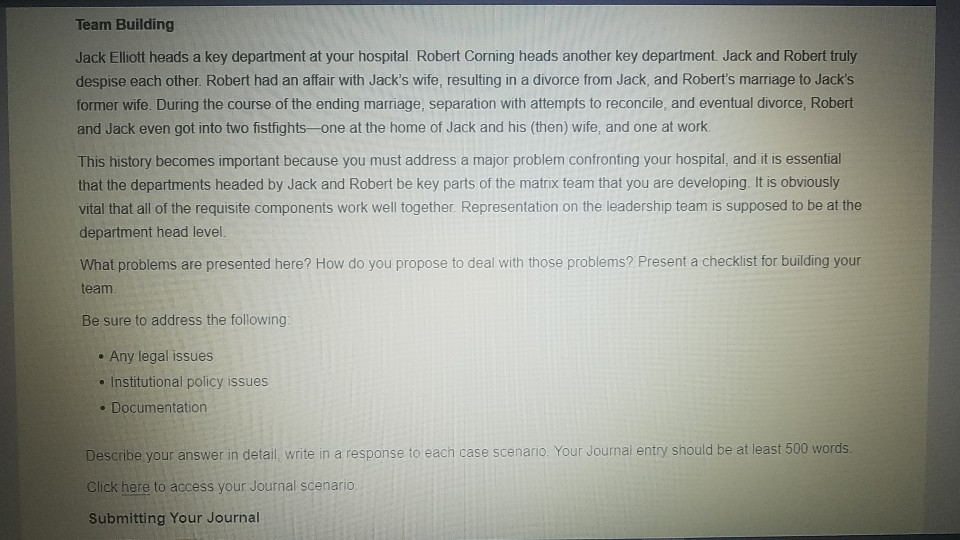 Team Building Jack Elliott heads a key department