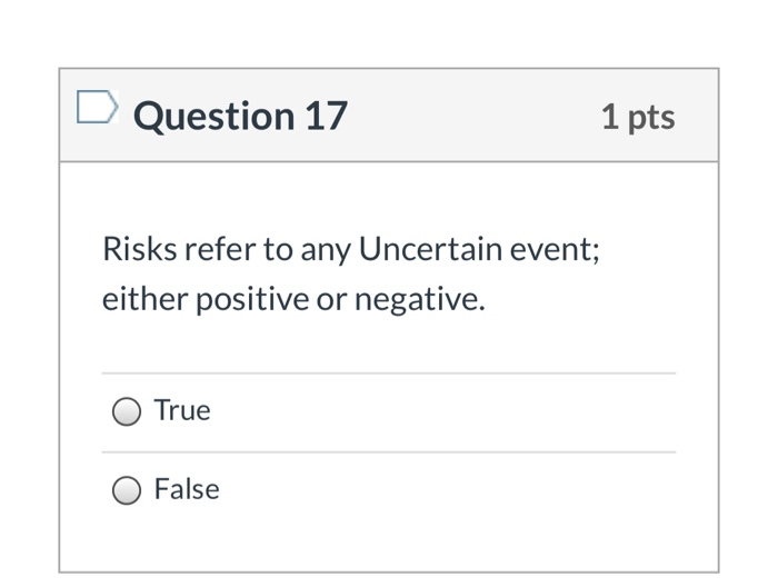 Question 1 1 pts What do the Project Scope