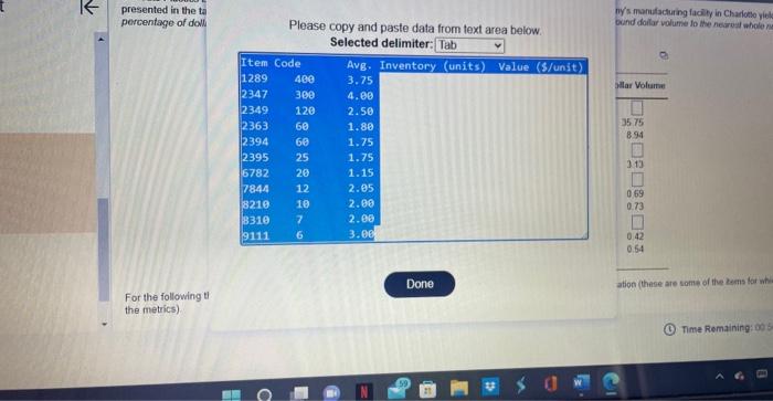 percentage of doliar voluene fo twe decimal