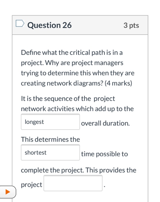 Question 1 1 pts What do the Project Scope