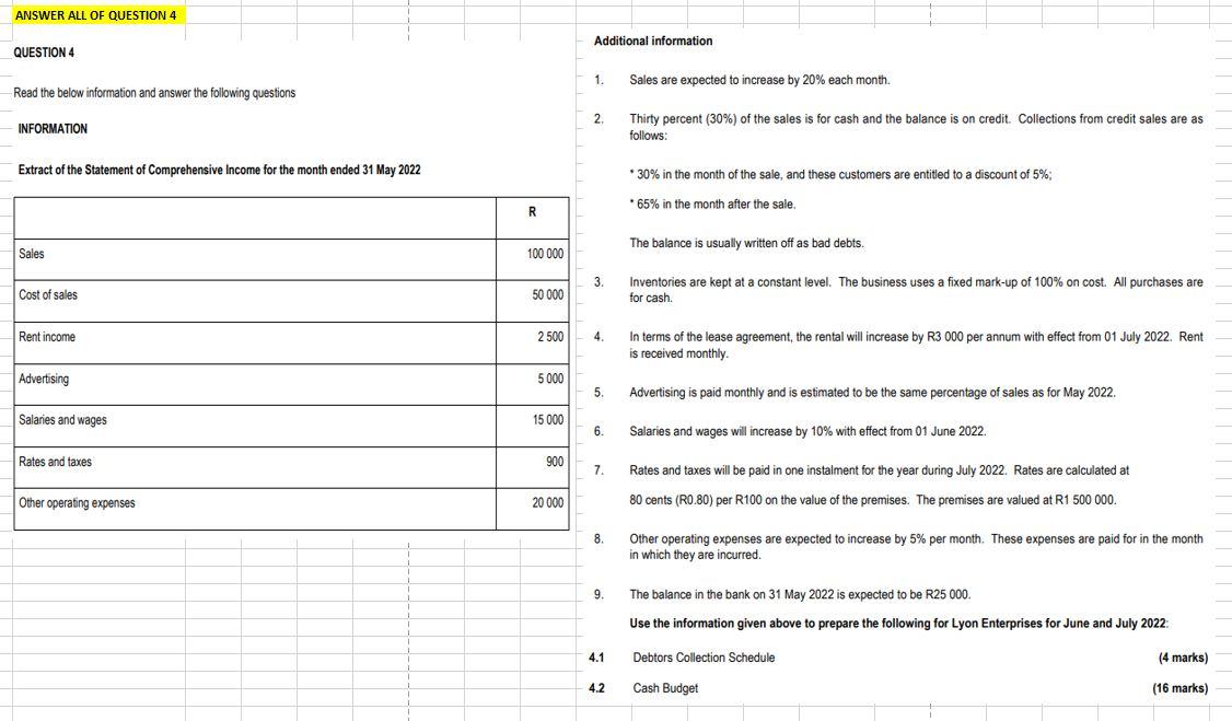 ANSWER ALL OF QUESTION 4 QUESTION 4 Read the