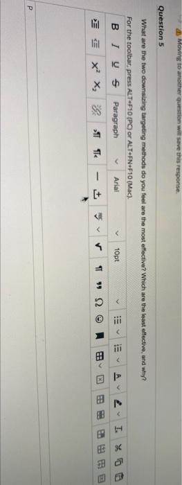 Moving to another question will save this