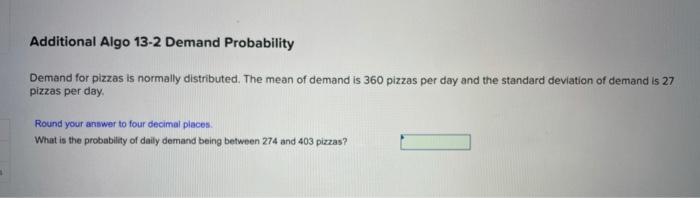 Additional Algo 13-2 Demand Probability Demand