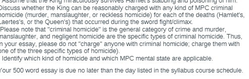 Discuss whether the King can be reasonably