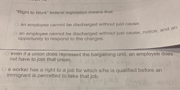 O an employee cannot be discharged without just