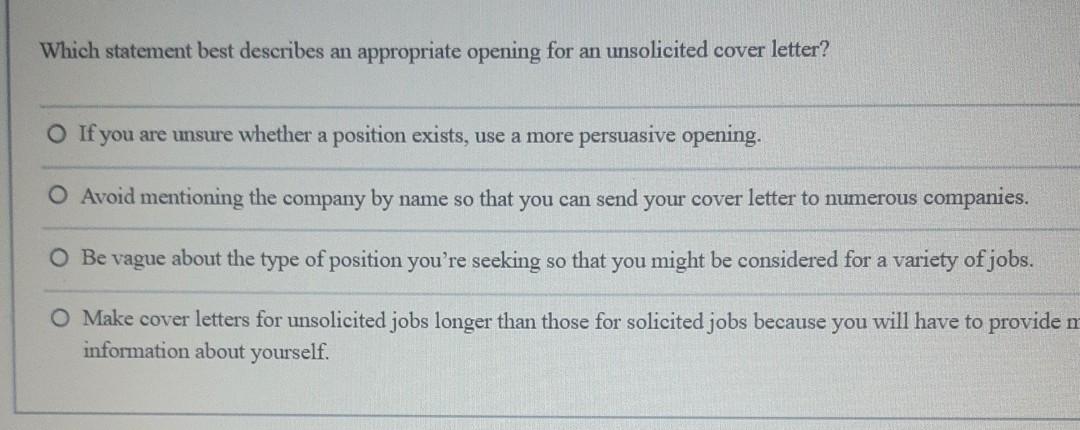 Which statement best describes an appropriate