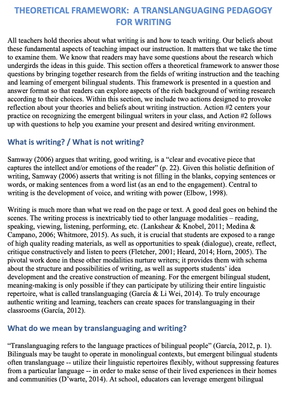 Question: How does the unit demonstrate/guide