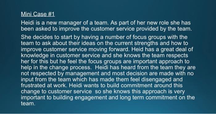 subject: global value chain Mini Case #1 Heidi is