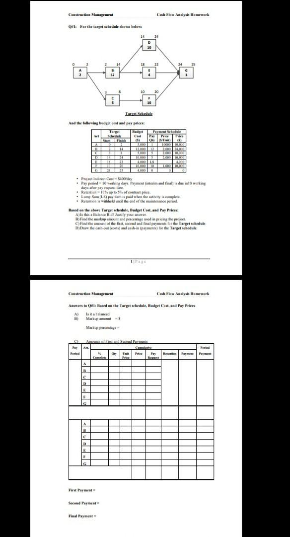Construction Management Cash Flow Analysis