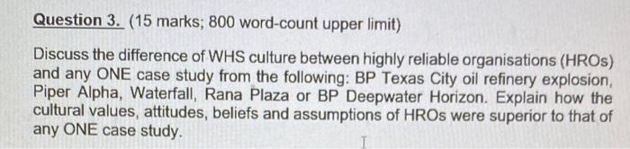 Question 3. (15 marks; 800 word-count upper